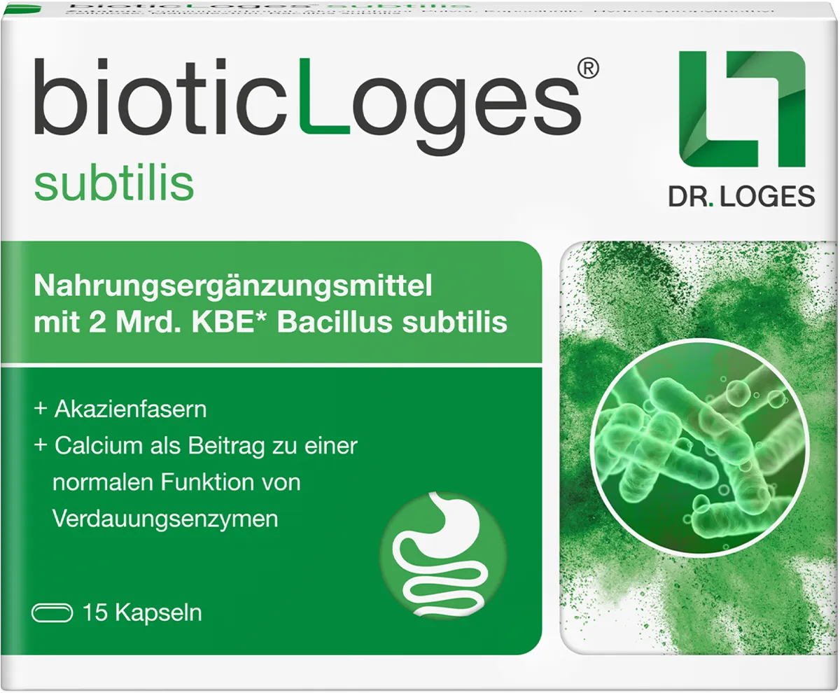 Verpackung von bioticLoges subtilis - ein sporenbasiertes Probiotikum zur Unterstützung des Darmmirkrobioms