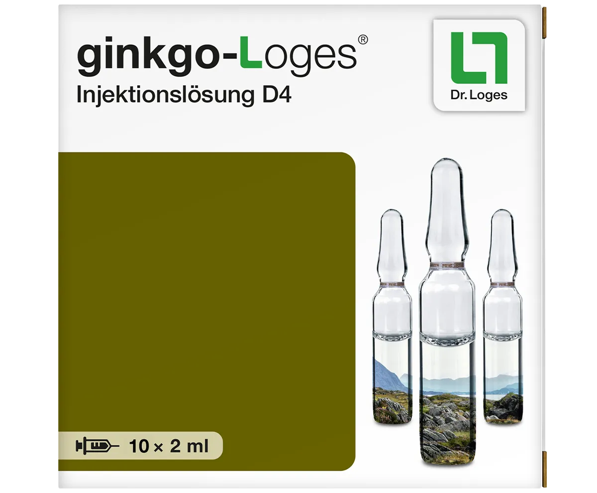Produktverpackung ginkgo-Loges Injektionslösung D4